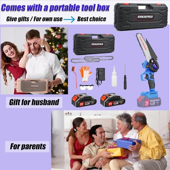 Electric Mini Chainsaw 6 Inch Cordless - Picture 6 of 7